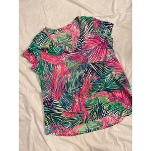 Lilly Pulitzer Etta Top Medium V-neck short sleeve EUC